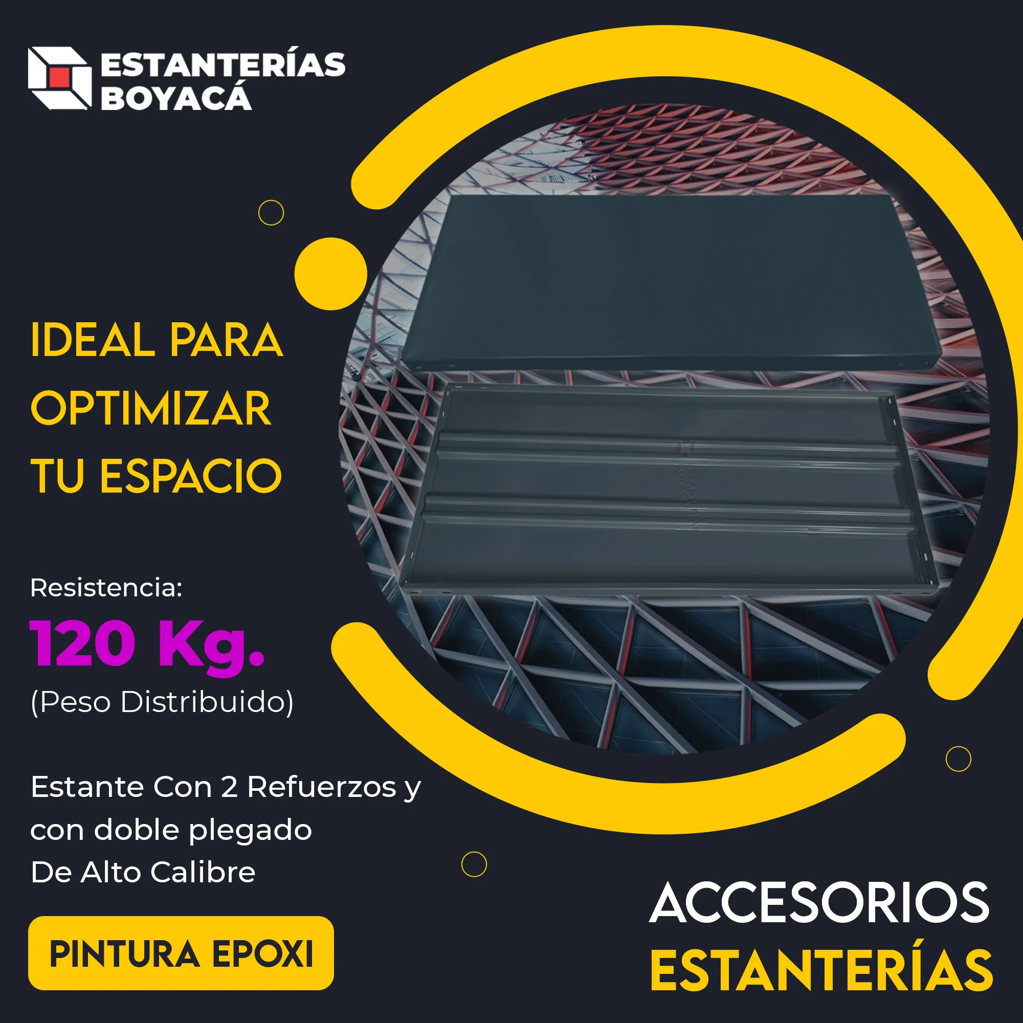 Estante Industrial con dos refuerzos