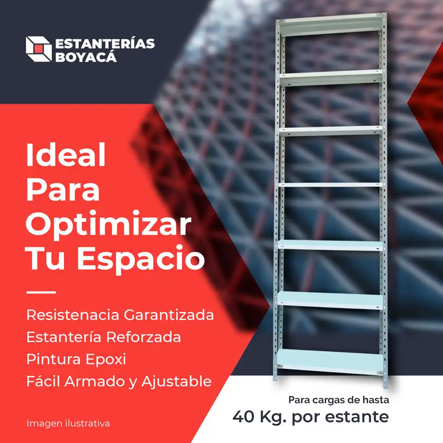 estanteria metalicas 3 metros de alto 40kg por estante ideal para almacenamiento