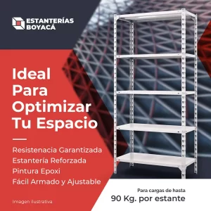 estanterias metalicas de 2 metros de alto hasta 90kg por estante ideal para deposito