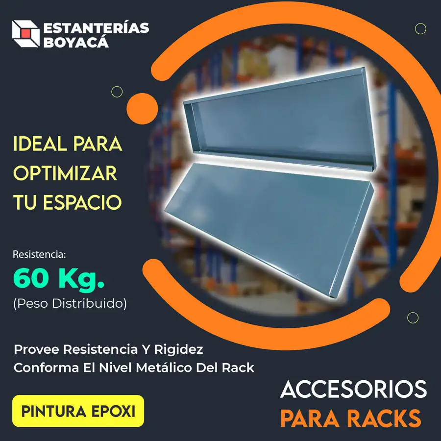 Tablillas metálicas para racks, soporta hasta 60kg