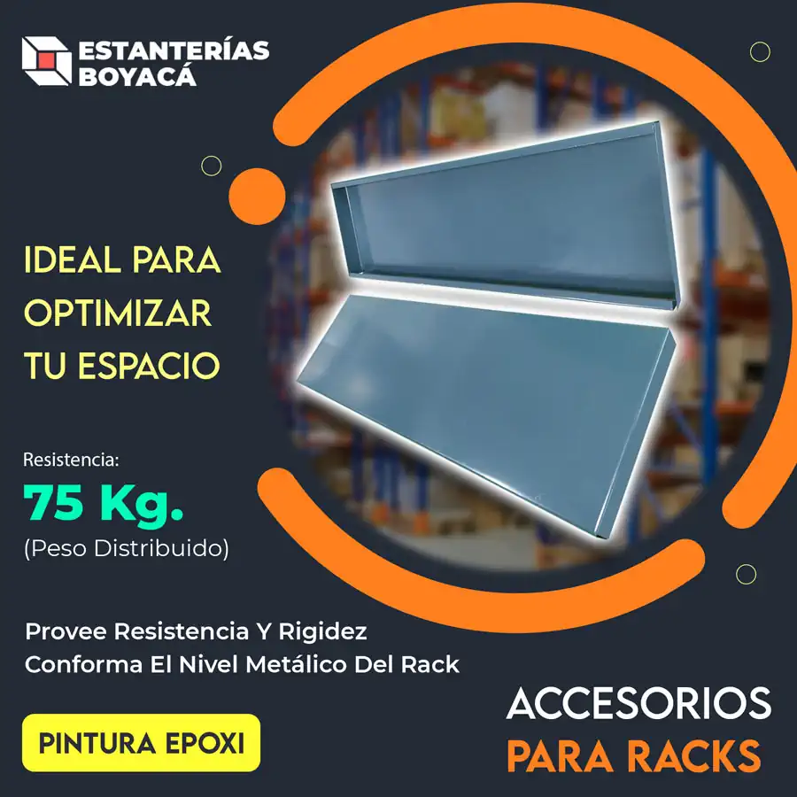 estante o tablilla de 10 por 100 hasta 75kg para rack metalico